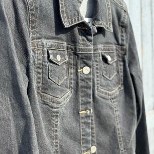 Vintage Tommy Hilfiger Women’s Jeans Jacket Large Black Denim 2004 Y2K